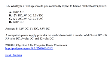 Professor Messer's CompTIA A+ 220-901 Pop Quiz Collection