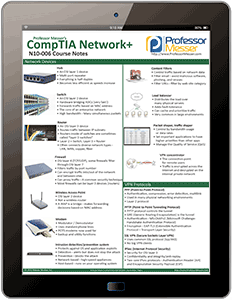 N10-007 CompTIA Network+ Course Notes on a tablet