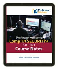 Tablet with Professor Messer's CompTIA Security+ Course Notes